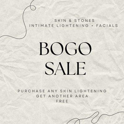 Don't miss our limited-time BOGO sale! Buy any skin lightening session and get another one FREE! Glow beautifully together--book now!