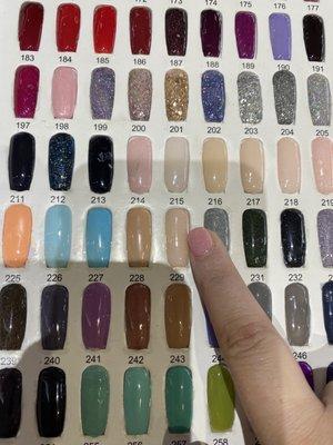 I picked out 229 in the book and this is what I got. They do good work just make sure your color you picked is the one going on your nail.