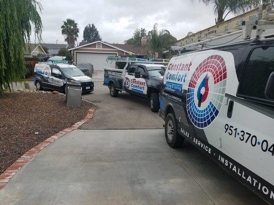 Some of our team members arriving to install a new HVAC system for one of our valued clients.