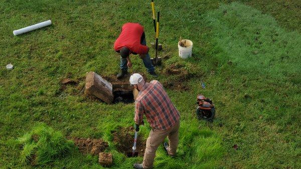 All In One Home Inspections Septic Crew Hard at Work!