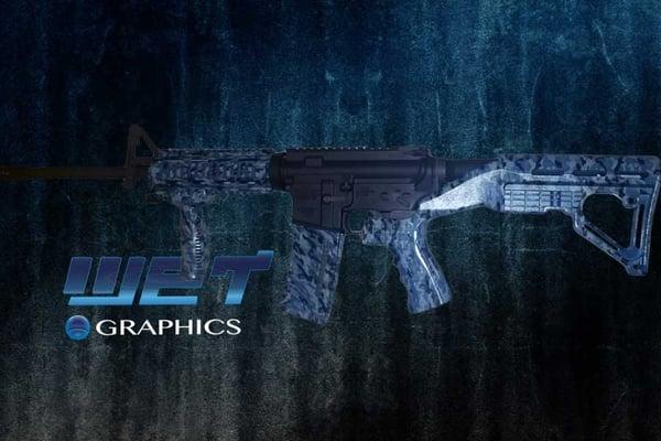 Blue Urban Camo Hydro Dipped AR-15