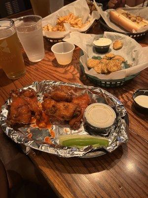 6 Jumbo Split Wings and Fried Pickles