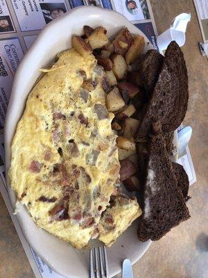 Meat lovers omelette- pan cooked - very tasty