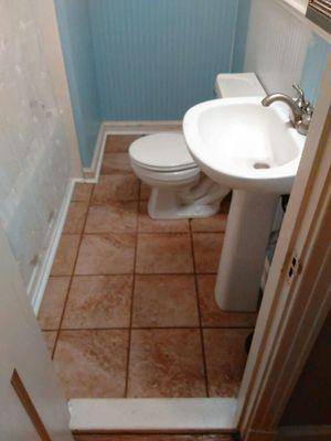 Bathroom floor sink & toilet