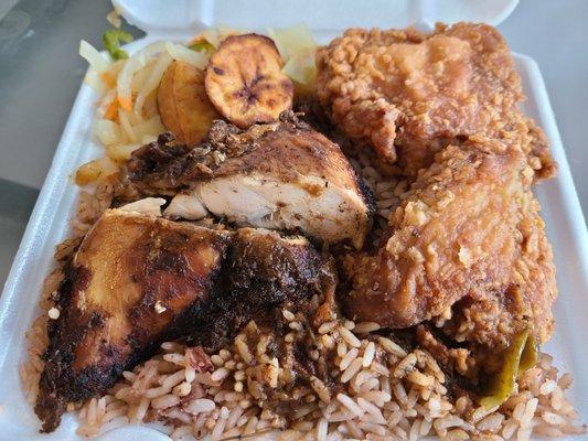 Jerk chicken - fried chicken combo