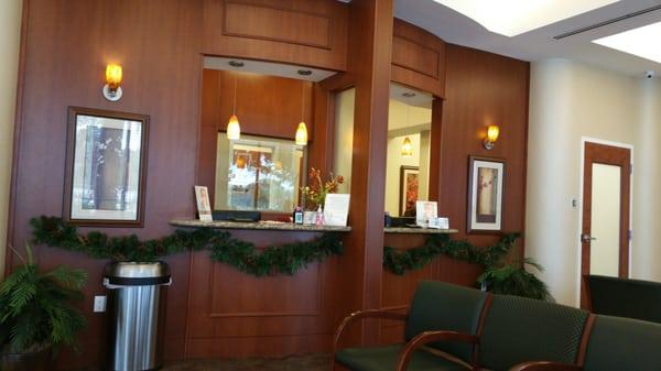 Spotlessly clean, well-decorated lobby -& they're in my insurance network!