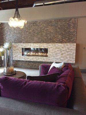 Contemporary linear fireplace