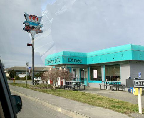 Hiway 101 diner on Washington street. (101 bypass is just up the hill from Washington Street)