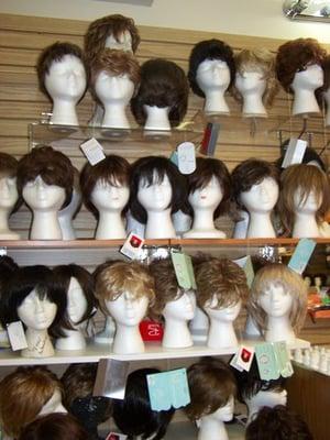 Great selection of all types of wigs, from synthetic to high quality human hair wigs.