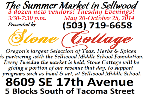 The Market in Sellwood helps raise money to fund things such as band & art, at Sellwood Middle School!