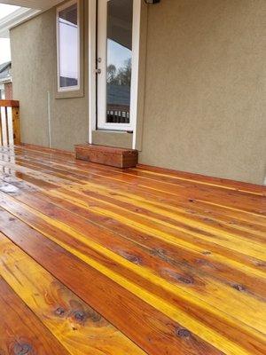 NEW REDWOOD DECK.CLEAR FINISH