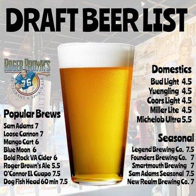 Come by for our Draft Beer, you wont be disappointed..