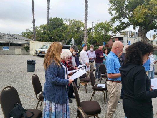 Shabbat Services outdoors