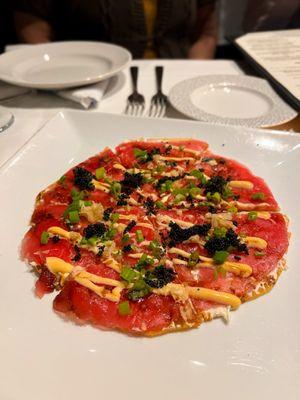 Yellowfin Tuna Sashimi Pizza*