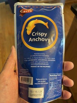 Crispy anchovy snacks