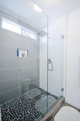 Custom frameless shower enclosure by Green's.