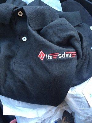 SDSU ITE club embroidery came out amazing!