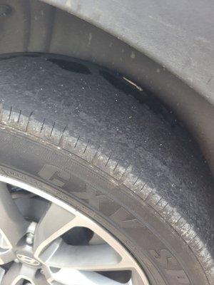 Rear passenger side tire