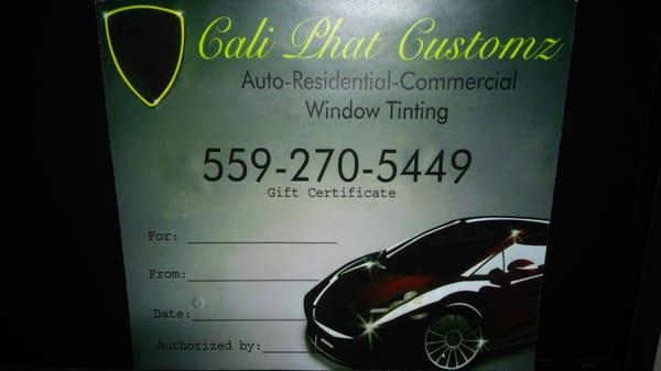 Gift Certificates available