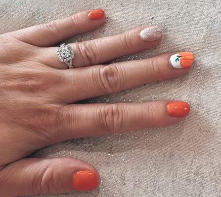 Gel manicure with nail art