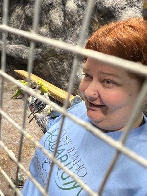 Look at those Parakeets! This lady was so nice!