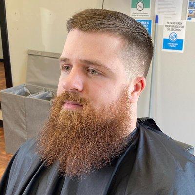 Nice high fade and beard trim