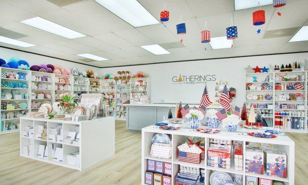 Patriotic and stationery items and our counter