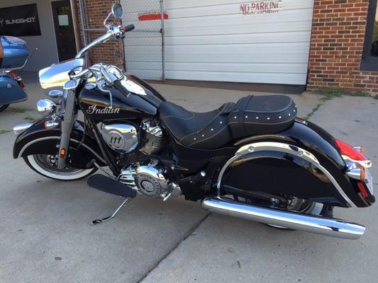 This is an Indian Chief Classic with the Thunder Stroke® 111 V-Twin, delivering 119 ft-lbs of torque.