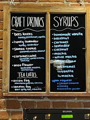 Drink menu