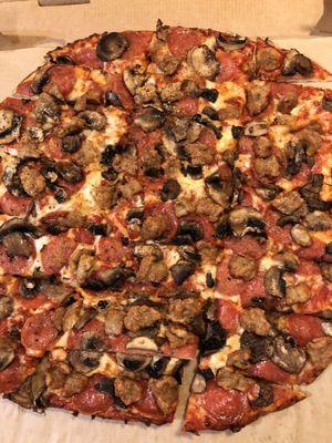 Large sausage, pepperoni and mushroom.