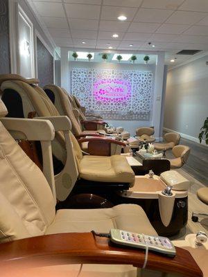 Inside pedicure area