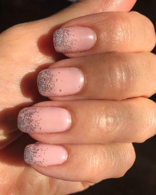 A closer look at my gorgeous elegant glittery-French manicure by the wonderful Tammy !!