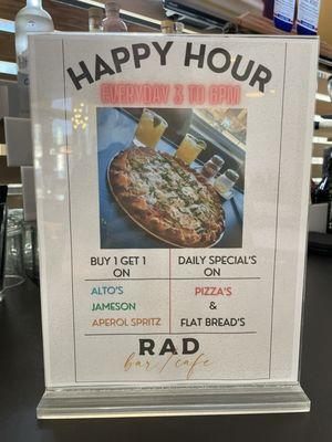 Happy hour menu