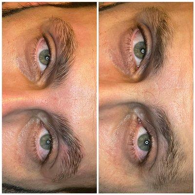 Mens brow lamination before and after