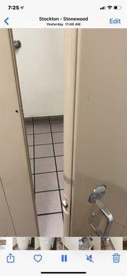 No lock on the stall door!