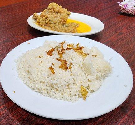 Polao rice with chicken roast