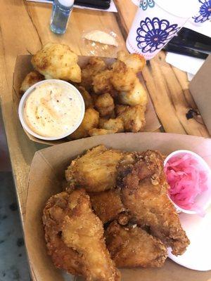 Cauliflower Nuggets (Top) Korean Fried Chicken Bowl