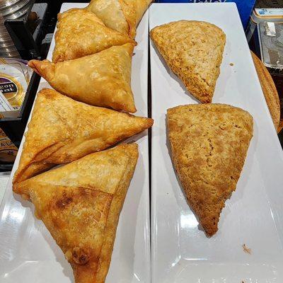 Samosas and scones