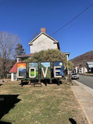 An art piece in downtown Lovingston