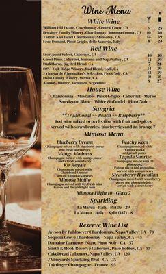 Wine Menu