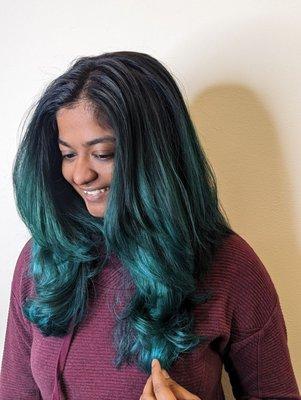 Green vivid Balayage