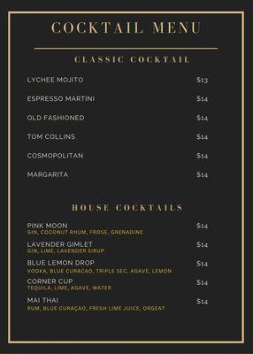 Cocktail Menu