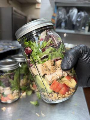 Occasionally we spice things up with our Jar salads.,