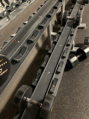 It was early enough that  at least some of these dumbbells should have been in place.