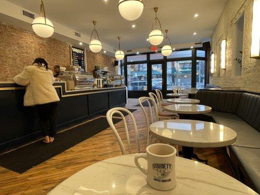 Inside - coffee bar and main seating area.