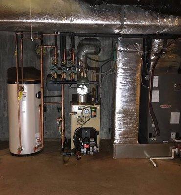 Oil boiler, Air Handler and Indirect water heater