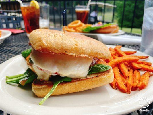 Margarita Chicken Sandwich with sweet potato fries