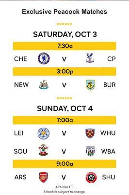 Week 4 of Premier League Soccer Live Streaming at The Shammy