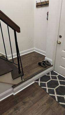 Bottom step in foyer