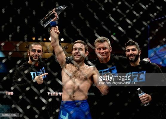 Coach Ryan Hall winning the TUF 22 Finale in Las Vegas on Dec 11, 2015.